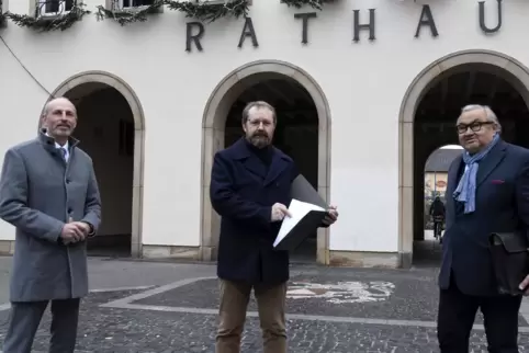 Zufrieden mit der Resonanz auf ihren Protest: (von links) Elmar Buschbacher, Andreas Beierle und Klaus Römheld von der Bürgerini