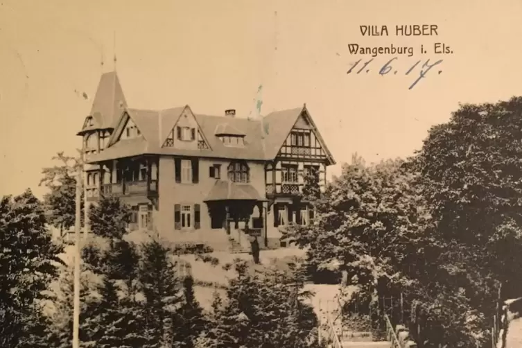 Villa Huber in Wangenburg, Elsass. Die Postkarte stammt aus den Jahren um 1910.