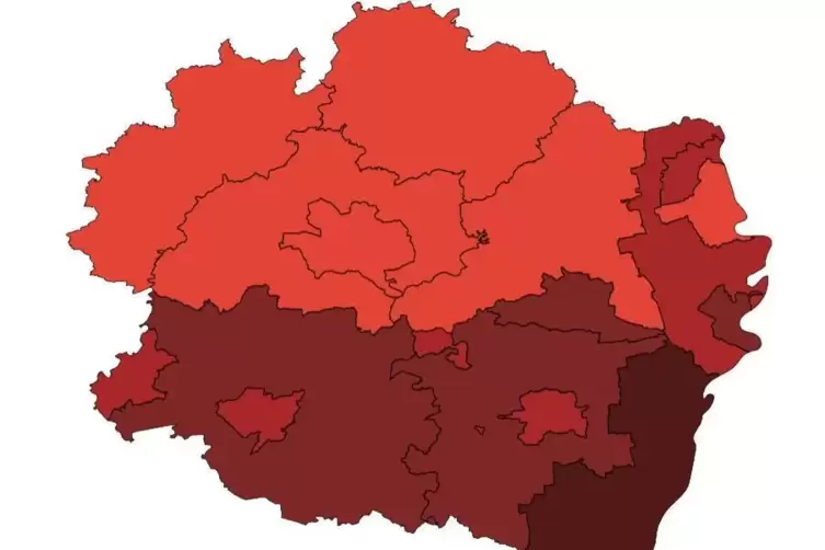 Nach der Abschaffung der Warnstufen durch das Land sind wir dazu übergegangen, in der Grafik wieder die Inzidenzen in den Pfälze