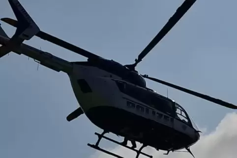 Im Einsatz: ein Polizeihubschrauber. 
