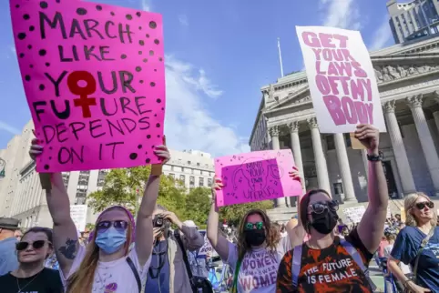 Der Streit ums Abtreibungsrecht polarisiert die Amerikaner. Im Bild: eine Demo von Frauenrechtlern in New York City. 