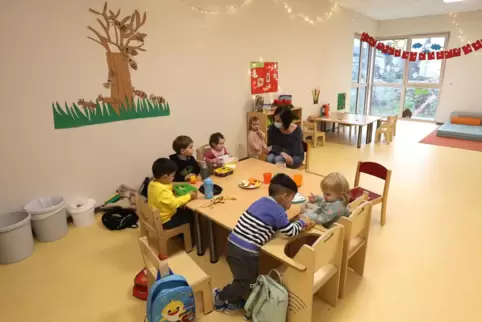 Ein Blick in eine der beiden neuen Gruppenräume, die im Gegensatz zu den beiden älteren in der Kita Schützenhof einen eigenen Wi