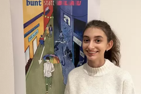 ASG-Schülerin Emma West hat mit ihrem kreativen Plakat den zweiten Platz beim bundesweiten Wettbewerb der Krankenkasse DAK beleg