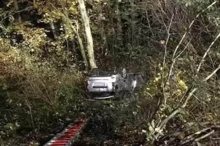 Der Wagen landete im Wald. 