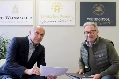 Prägen seit vielen Jahren die Entwicklung der Winzergenossenschaft Deutsches Weintor: Frank Jentzer (links) Thomas Weiter. 