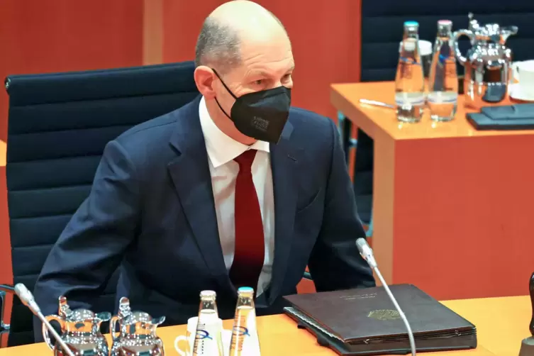 Die Arbeit als Bundeskanzler beginnt: Olaf Scholz (SPD), hier bei der konstituierenden Sitzung des neuen Bundeskabnietts.