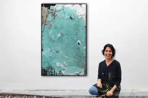Katja Gramann gibt ihren Gemälden gerne plakative Titel. „Es bleibt spannend“ heißt dieses. 