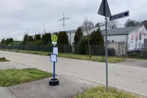 Haltestelle im Gewerbegebiet Horst in Minderslachen.