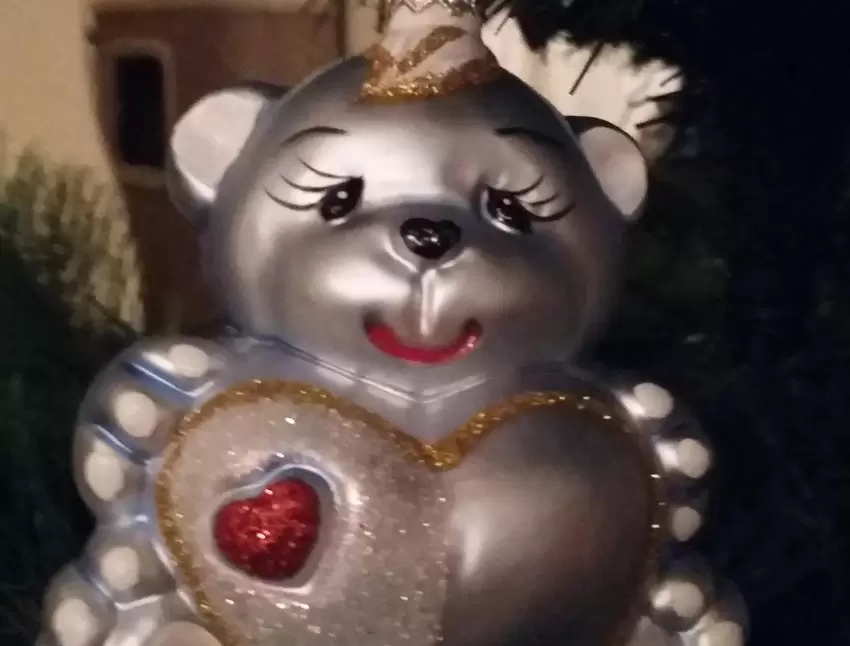 Ich habe mir diesen Weihnachtsteddy gekauft, da mein Enkelkind Matteo in diesem Jahr auf die Welt gekommen ist. Ich freue mich j