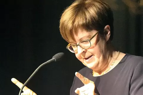 Gibt gerne die Richtung vor: Monika Kabs, hier in ihrer Rede beim Neujahrsempfang 2020.