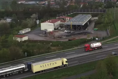 Das Geothermie-Kraftwerk in Insheim. 