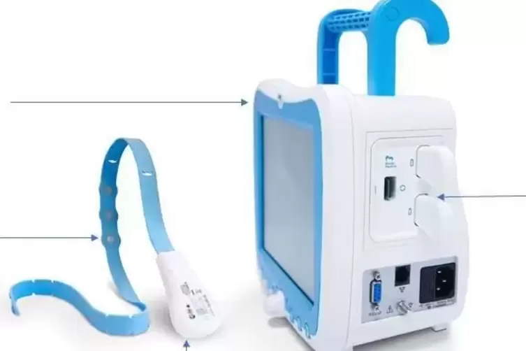 Der kabellose G&uuml;rtel und der tragbare Monitor. 