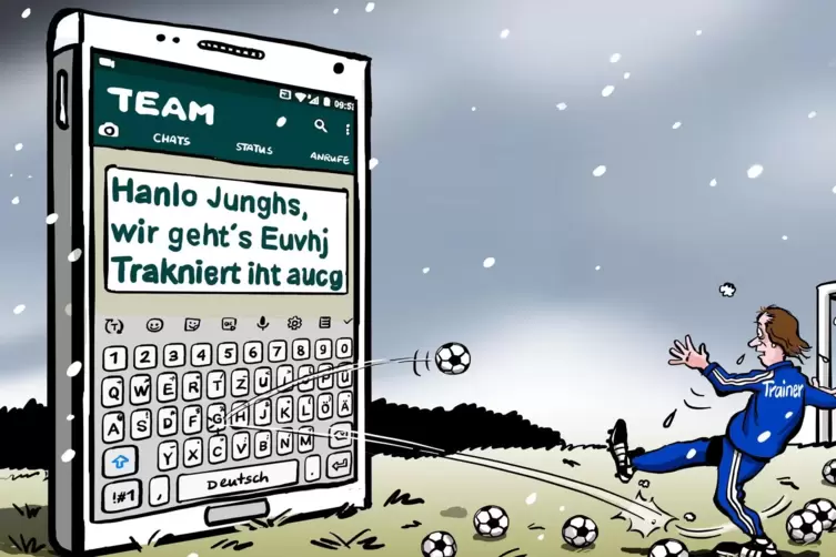 Anweisungen per Smartphone: W&auml;hrend des Lockdowns war es f&uuml;r die Trainer gar nicht leicht, Kontakt zu ihren Sportlern zu halten 