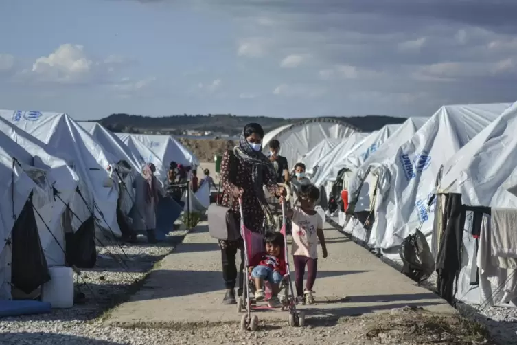 Lesbos: Flüchtlinge im Lager Kara Tepe.