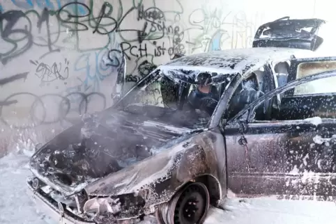 Am Montag gegen 8.15 Uhr brannte der Volvo eines Hundehalters unter einer Autobahnunterführung. 