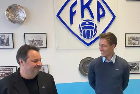 Der neue FKP-Coach Kevin Stotz (rechts) mit Präsident Jürgen Kölsch. 