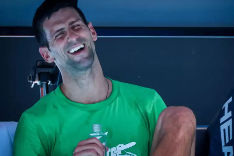 Hatte am Donnerstag bei einer Trainingseinheit in Australien noch gute Laune: Tennis-Star Novak Djokovic.