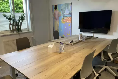 Blick in einen der Räume im Quartier Hornbach, die für Besprechungen genutzt werden können.