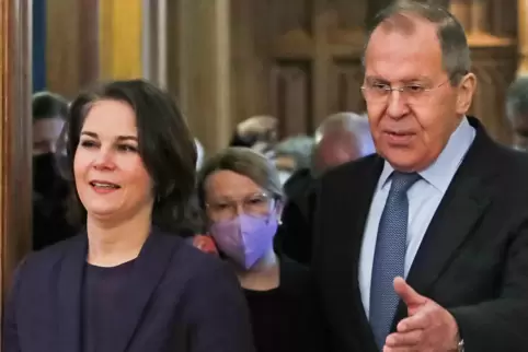 Erster Moskau-Besuch als Außenministerin: Annalena Baerbock und Sergej Lawrow.