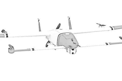 Auf der Skizze schon flugbereit: So soll die Drohne aussehen, die in Speyer gefertigt wird. 