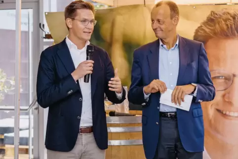 Johannes Steiniger (links) sprach sich frühzeitig für Friedrich Merz aus. 
