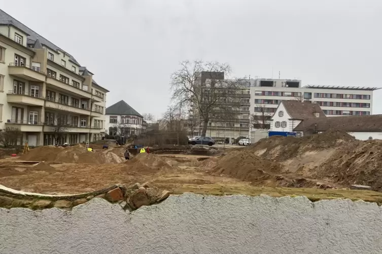 Baugrube: Die Arch&auml;ologen graben an der Rulandstra&szlig;e im Speyerer S&uuml;den. 