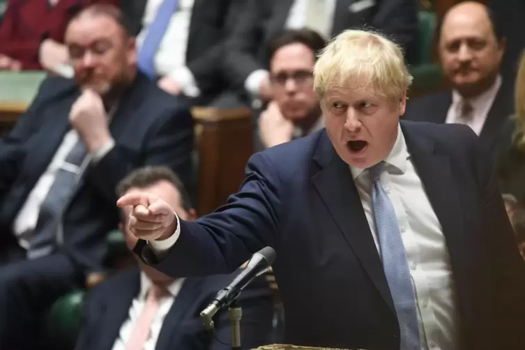Boris Johnson am Montag bei der Debatte über den Gray-Bericht im Parlament.