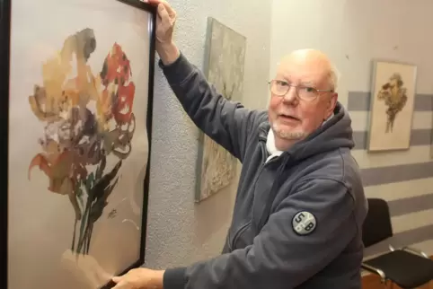 Walter Grasers Ausstellung trägt den Titel „Blumensträuße“. 