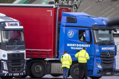 Grenzkontrollen am Belfaster Hafen.