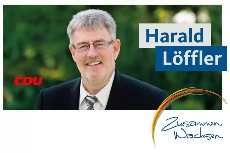 Mit Parteilogo: Harald L&ouml;ffler.