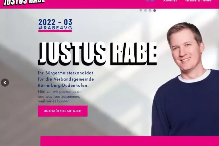 Erst seit Kurzem mit Website: Justus Rabe.