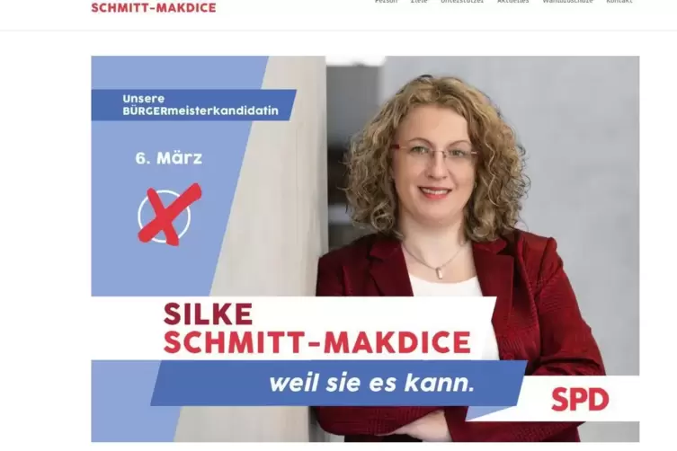 Mit selbstbewusstem Slogan: Silke Schmitt-Makdice. 