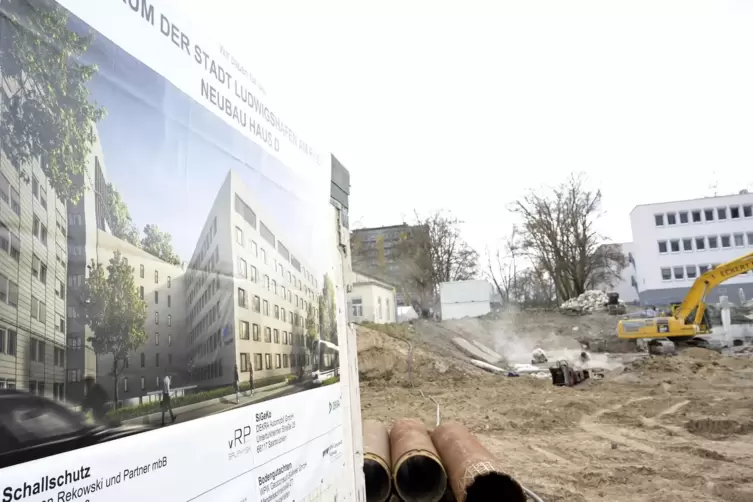 Plakat an der Baustelle.