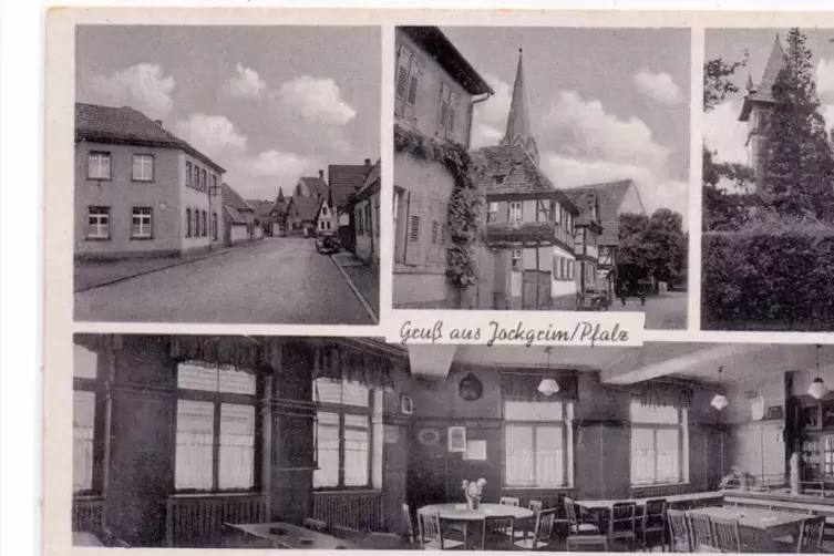 Alte Postkarte mit dem Motiv : Gasthaus „Zur Pfalz“. 