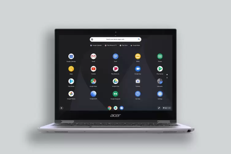 Für Android-Nutzer ein vertrauter Anblick: Ein Laptop mit Google Chrome OS oder dem neuen Ableger Chrome OS Flex zeigt auf dem S