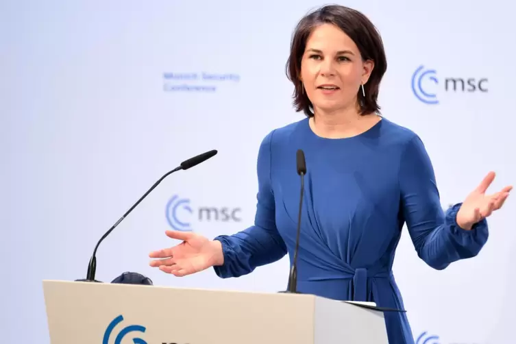 Es war ihre erste Rede auf der Sicherheitskonferenz als Au&szlig;enministerin: Annalena Baerbock. 
