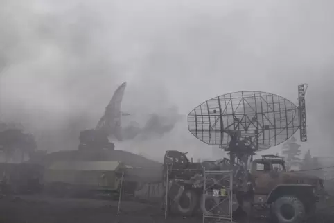 Mariupol am Schwarzen Meer am Morgen des 24. Februar: Russische Angriffe zielen auf die militärische Infrastruktur der Ukraine.