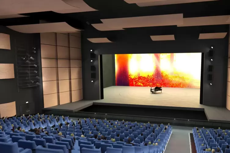Die B&uuml;hne: ist mit 663 Quadratmetern exakt genauso gro&szlig; wie der Zuschauerraum. 