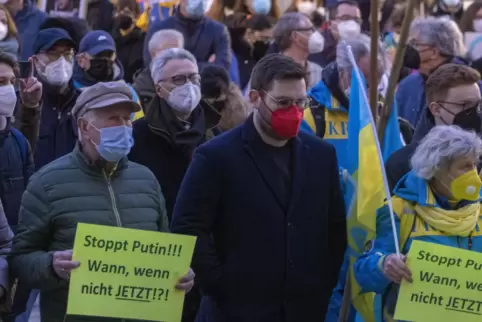 Auch in Mainz haben Menschen am Donnerstag gegen den russischen Überfall auf die Ukraine demonstriert.