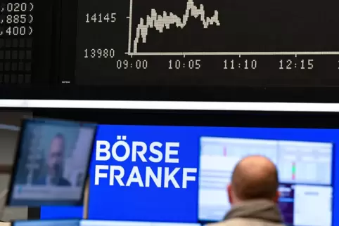 Aktienhändler an der Frankfurter Börse.