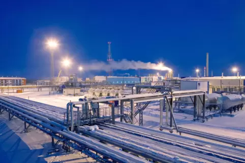 Gasförderanlagen von Wintershall in West-Sibirien.