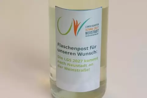 Auch per Flaschenpost gilt: Neustadt will die Landesgartenschau 2027.