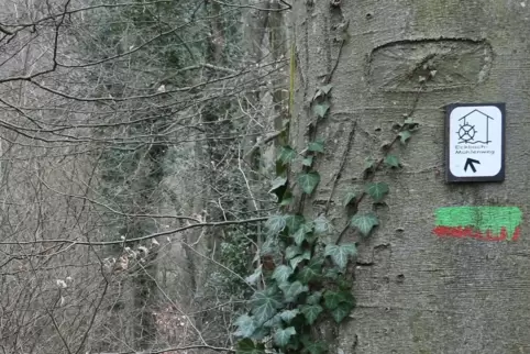 Das Symbol des Weges: Haus, Wellen, Mühlrad. 