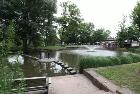 Die Radlerin war unterwegs zum Schwanenweiher. 