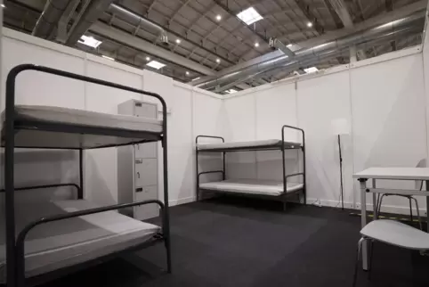 Ein Foto aus vorbereiteten Hallen in Hamburg. 