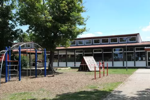 Der Schulhof an der Grundschule Ellerstadt soll neu gestaltet werden. Bis auf eine Ausnahme bleiben die Bäume stehen. 