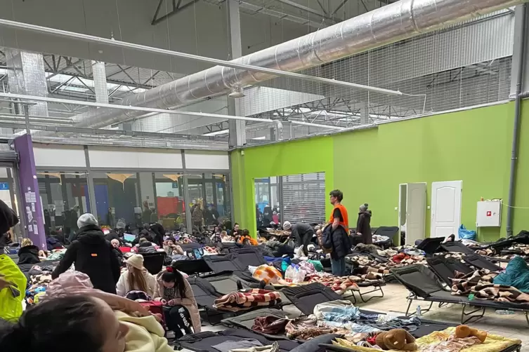 Ein Fl&uuml;chtlingsauffanglager bei Krakowez.