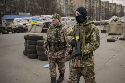 Unterstützung erwünscht: Ukrainische Soldaten in Kiew.