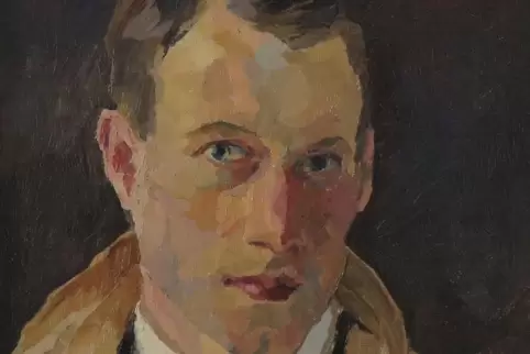 Selbstporträt des Karlsruher Malers August Kutterer von etwa 1922. 