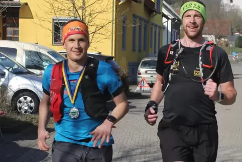 Die zwei schnellsten Männer : Björn Schiling (2.Platz, Brackenheim) und Stephan Peters (1. Platz, Amel, Belgien).
